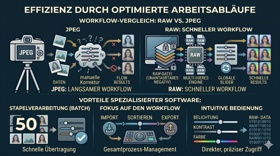 Symbolbilder: Effizienz durch optimierte Arbeitsabläufe