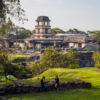 Der Blätterkreuztempel. Ruinen von Palenque, einer ehemaligen Mayametropole.