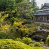 Japanischer Garten Yoshikien im Zentrum von Nara, Japan