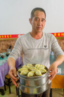 Frisch zubereitete Maultaschen